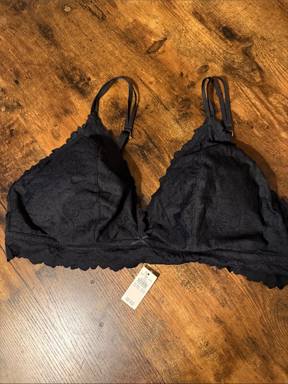 aerie Black Lace Triangle Bralette